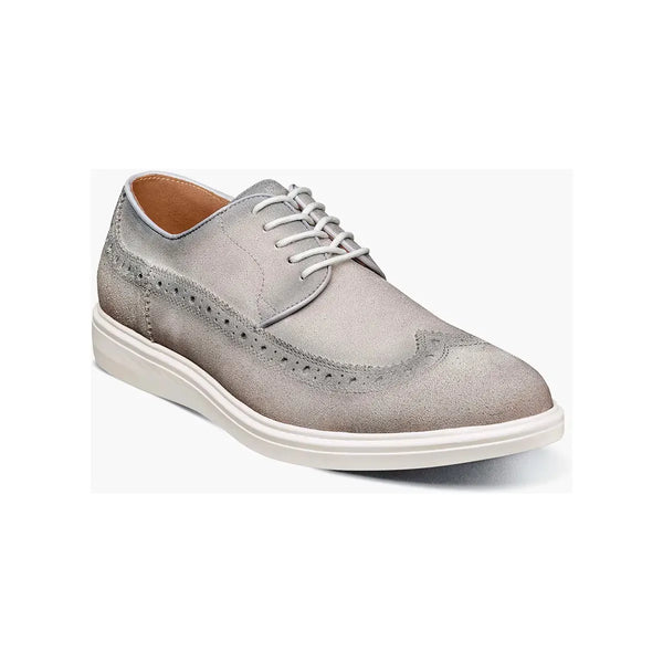 Stacy Adams Trudell Wingtip Lace Up Walking Shoes Light Gray 25691-050