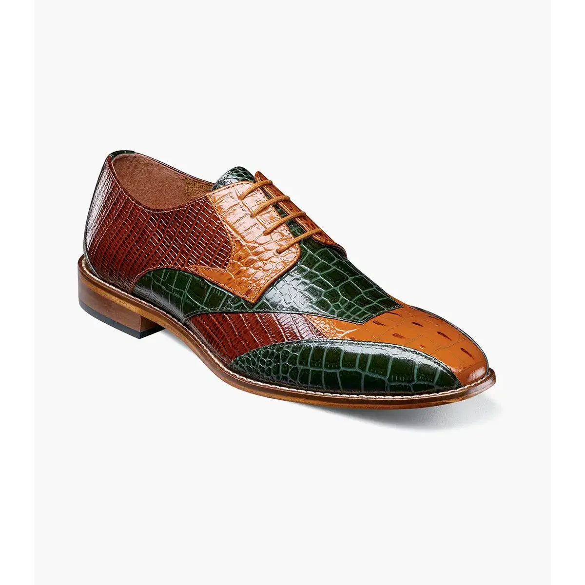 Stacy Adams Shoes Tristano Modified Bike Toe Oxford Green Multi Size 7 Stacy Adams Shoes Tristano Modified Bike Toe Oxford Green Multi Size 7