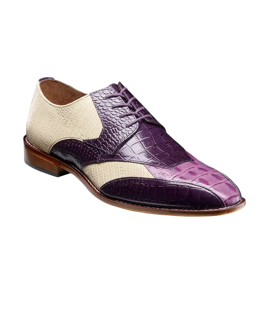 Stacy Adams Tristano Modified Bike Toe Oxford Shoes Purple Multi 25694-540