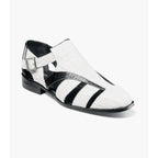 Stacy Adams Calandro City Summer Sandal Black And White 25695-111