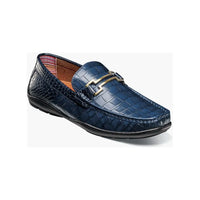 Stacy Adams Embrey Moc Toe Bit Slip-On Dress Shoes Navy 25703-410