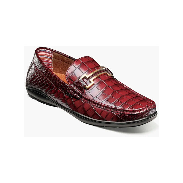 Stacy Adams Embrey Moc Toe Bit Slip-On Dress Shoes Wine 25703-609