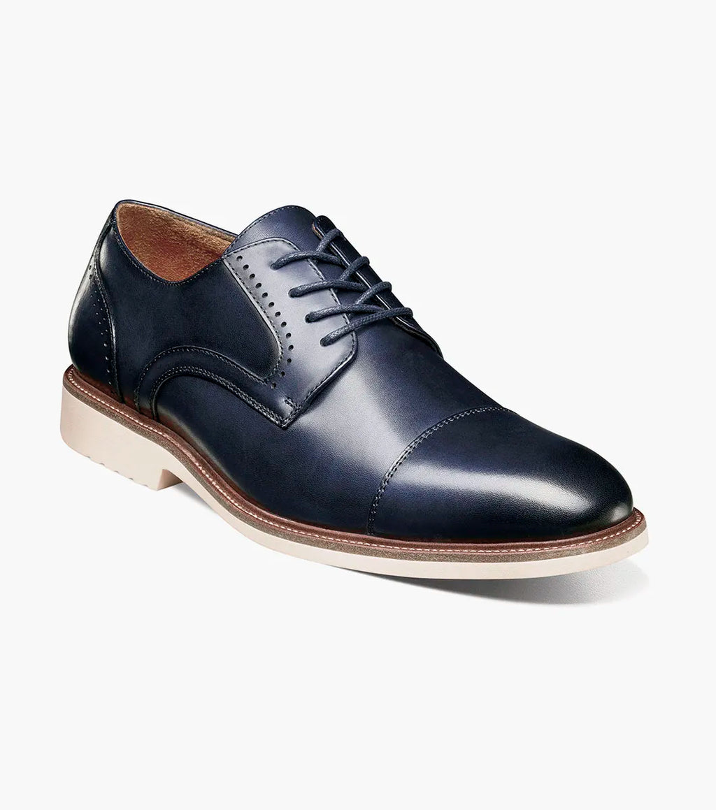 Stacy Adams Wesbridge Cap Toe Oxford Shoes Leather Navy 25713-410
