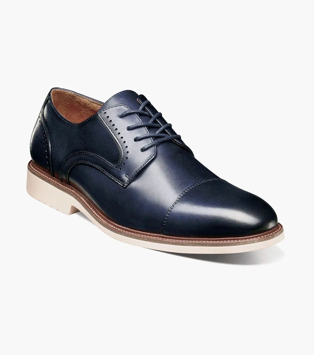 Stacy Adams Wesbridge Cap Toe Oxford Shoes Leather Navy 25713-410