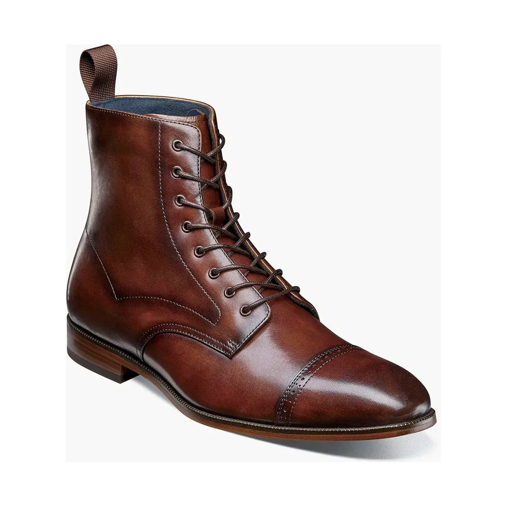 Stacy Adams Henry Cap Toe Lace Up Boot Leather Brown 25718-200
