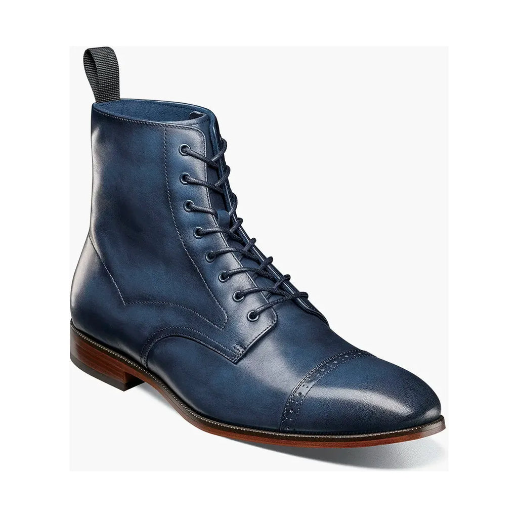 Stacy Adams Henry Cap Toe Lace Up Boot Leather Navy 25718-410