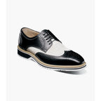 Stacy Adams Beaumont Wingtip Oxford Men's Shoes Black And White  25723-111