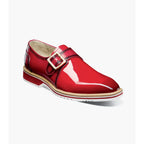 Stacy Adams Bartram Plain Toe Monk Strap Patent Shoes Red 25724-600