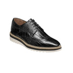 Stacy Adams Alario Wingtip Oxford Croco Leather Shoes Black 25725-001