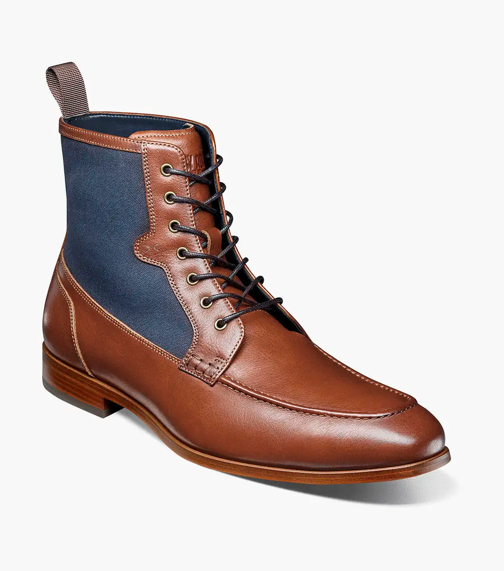 Stacy Adams Brumley Moc Toe Lace Up Boot Tan Multi 25731-238