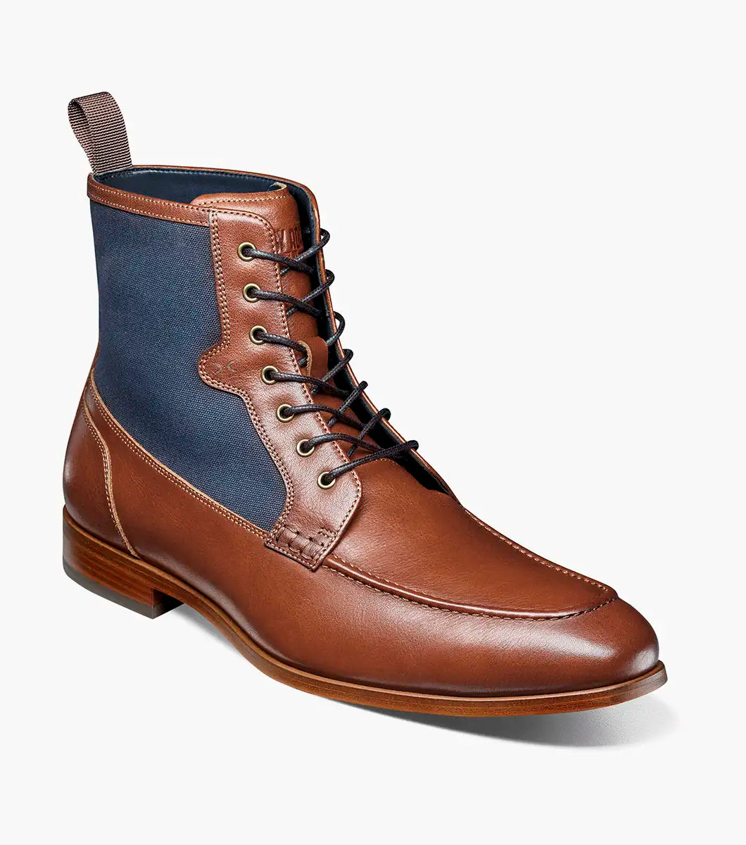 Stacy Adams Brumley Moc Toe Lace Up Boot Tan Multi 25731-238