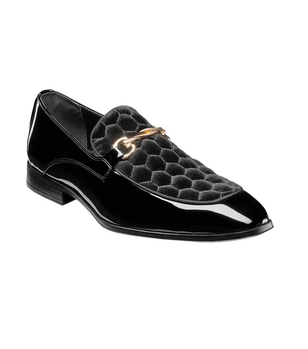 Stacy Adams Sprague Moc Toe Bit Slip On Shoes Black 25732-001