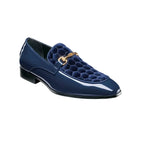 Stacy Adams Sprague Moc Toe Bit Slip On Shoes Navy 25732-410
