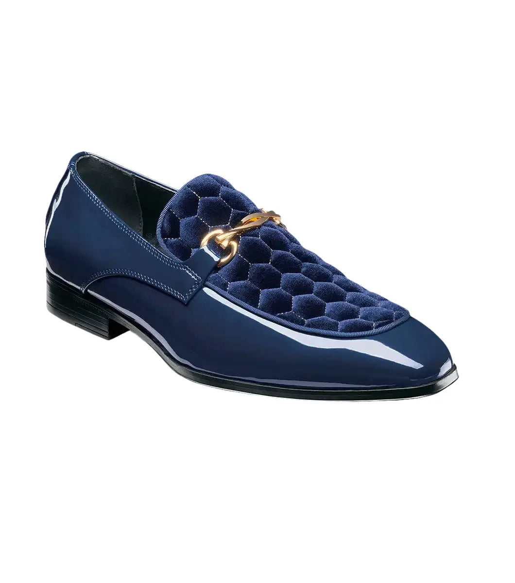 Stacy Adams Sprague Moc Toe Bit Slip On Shoes Navy 25732-410