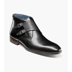Stacy Adams Kaius Plain Toe Double Monk Strap Boot Black 25733-001