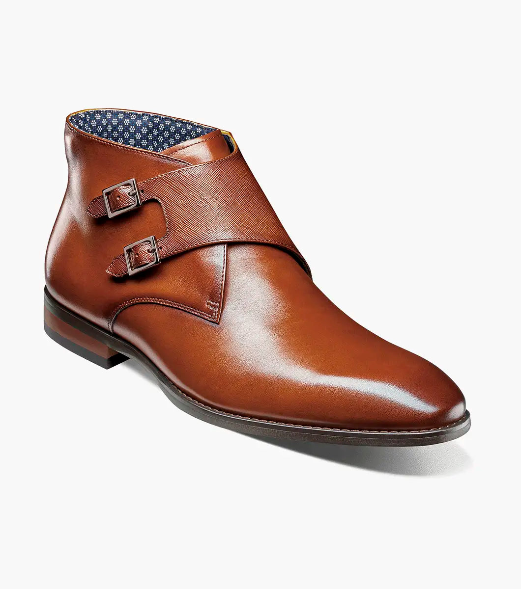 Stacy Adams Kaius Plain Toe Double Monk Strap Boot Black 25733-221