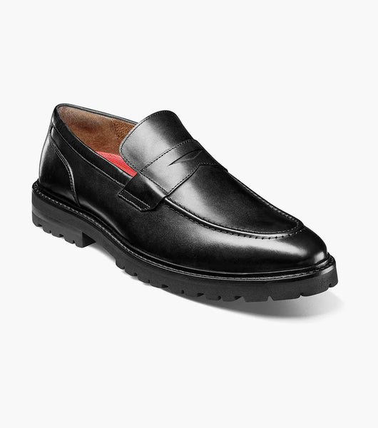 Stacy Adams Hayes Moc Toe Penny Slip On Shoes Leather Black 25735-001