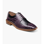 Stacy Adams Travato Wingtip Shoes Animal Print Leather Purple Multi 25737-540