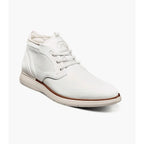 Stacy Adams Eastmont Plain Toe Elastic Lace Chukka Boot White 25748-100