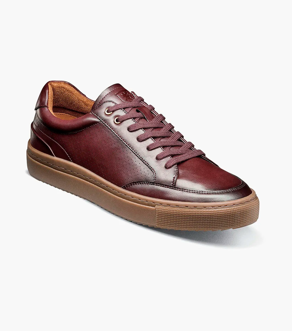 Stacy Adams Dorian Moc Toe Lace-Up Sneaker Green 25749-646 Bordeaux Wine