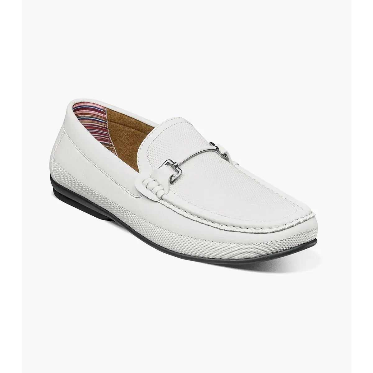 Stacy Adams Colton Moc Toe Bit Slip On Shoes White 25760-100