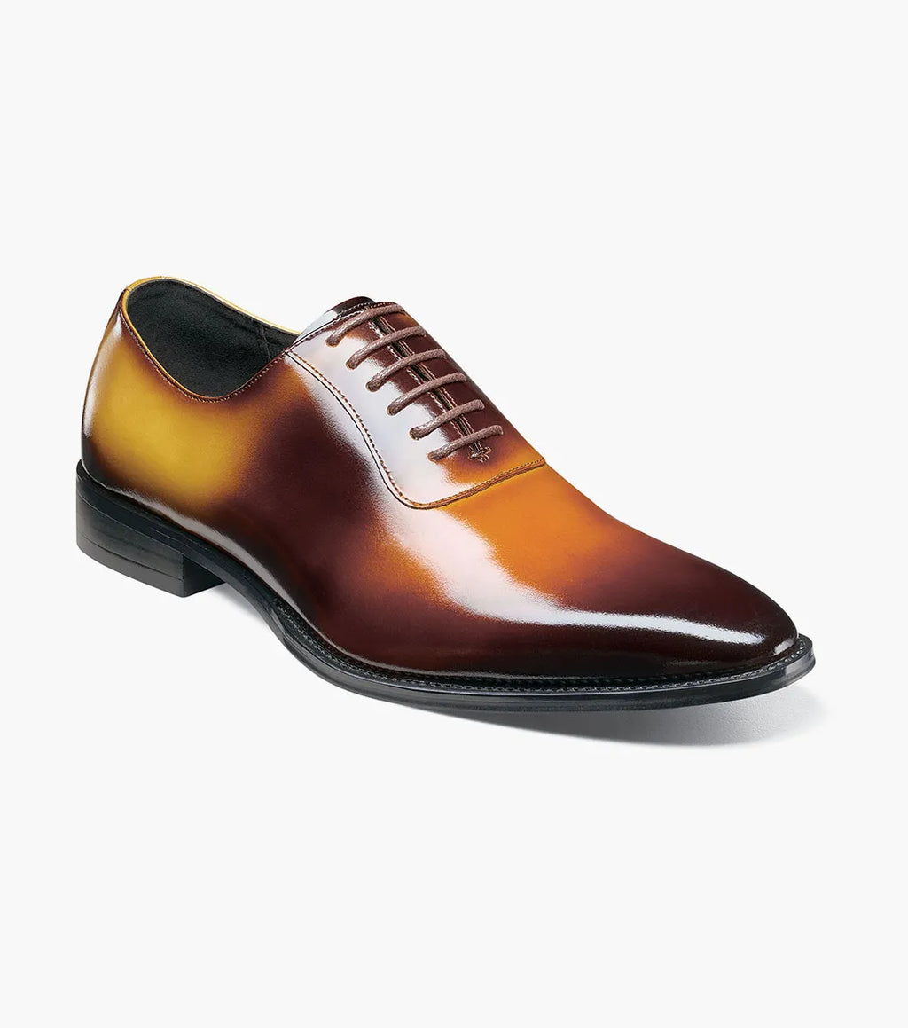 Stacy Adams Shaffer Plain Toe Oxford Shoes Calf Leather Cognac Multi 25763-229
