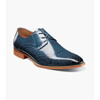 Stacy Adams Hobson Cap Toe Oxford Dress Shoes Navy Blue Leather 25764-400
