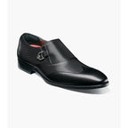 Stacy Adams Lockwood Wingtip Ornament Slip On Dress Shoes Black 25767-001