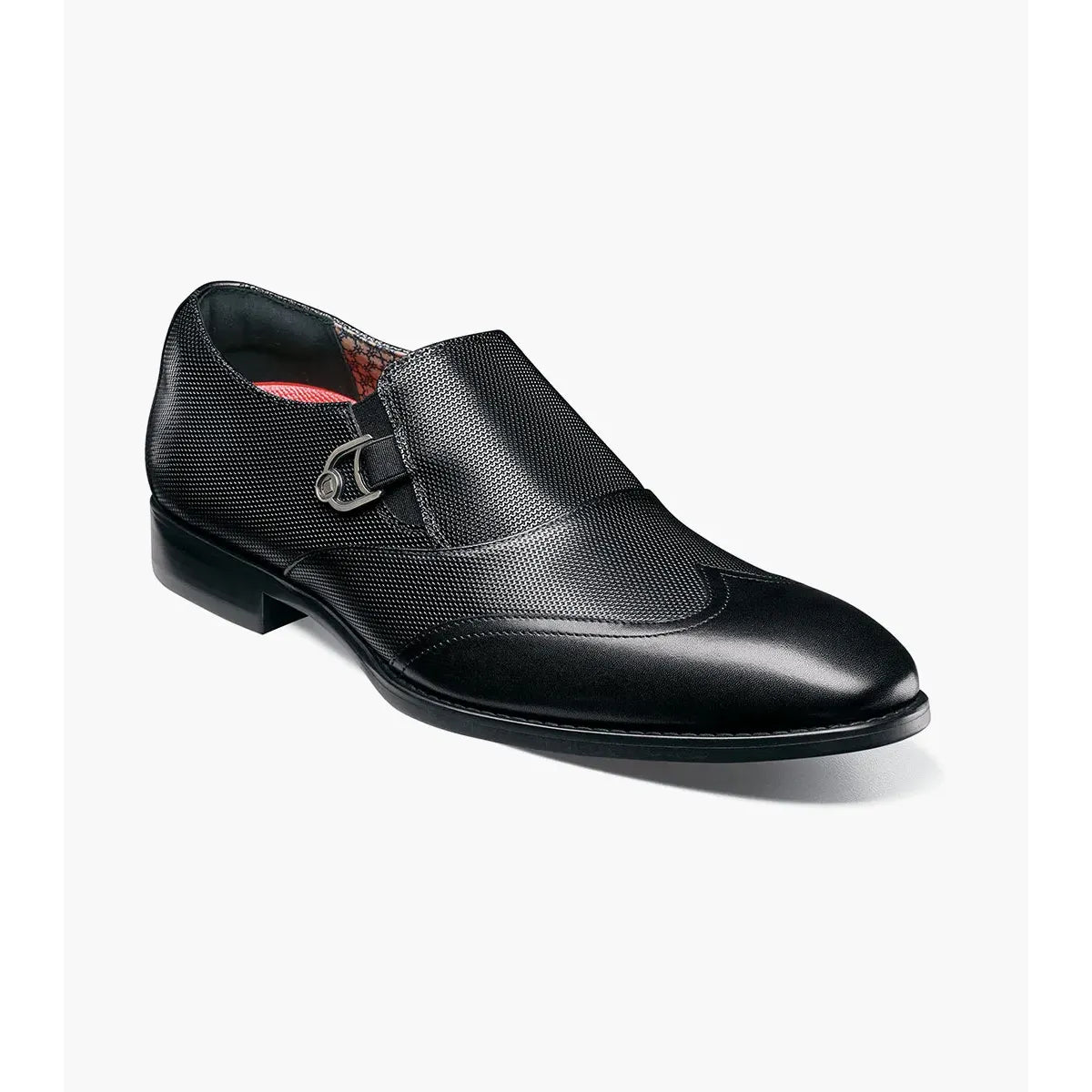 Stacy Adams Lockwood Wingtip Ornament Slip On Dress Shoes Black 25767-001
