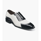Stacy Adams Tarango Modified Cap Toe Oxford Shoes Black White 25770-111