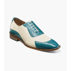 Stacy Adams Tarango Modified Cap Toe Oxford Shoes Navy Teal 25770-448
