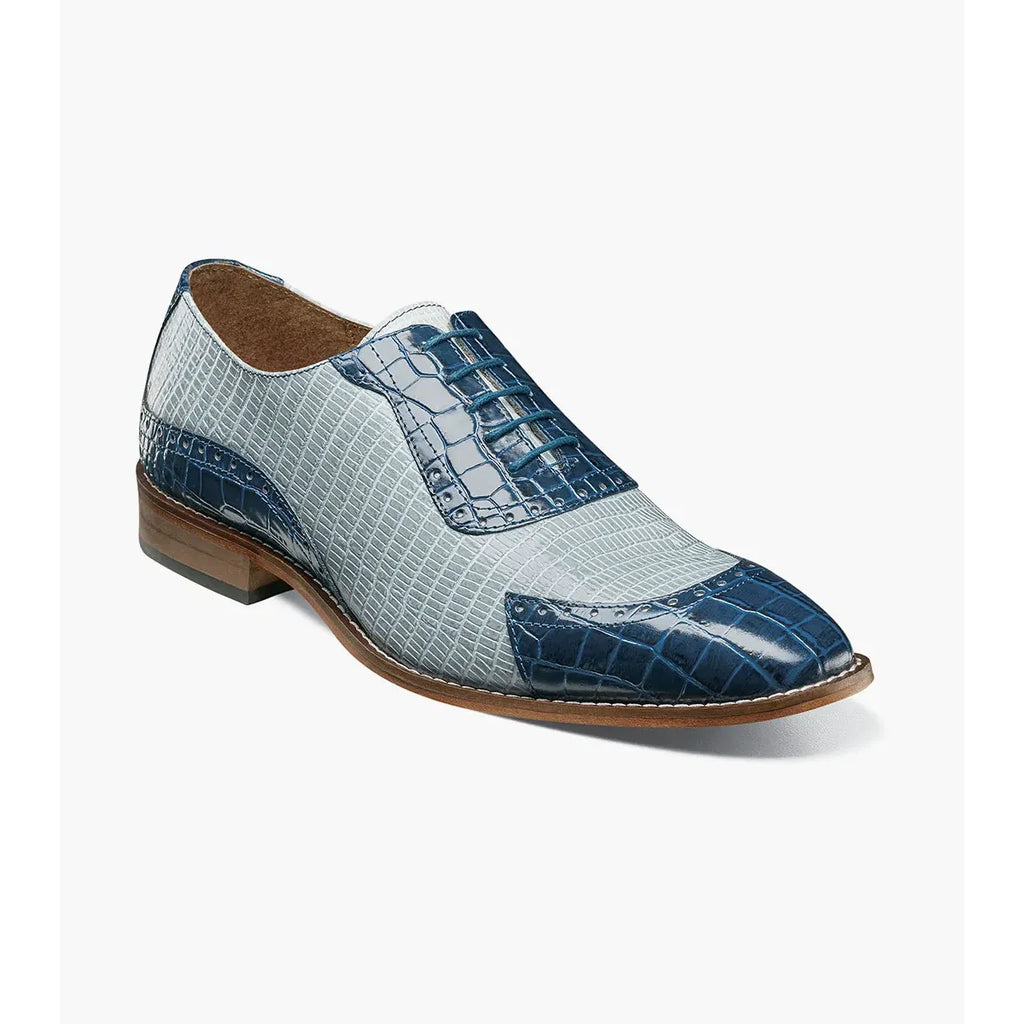 Stacy Adams Tarango Modified Cap Toe Oxford Shoes Dark Blue Multi 25770-469