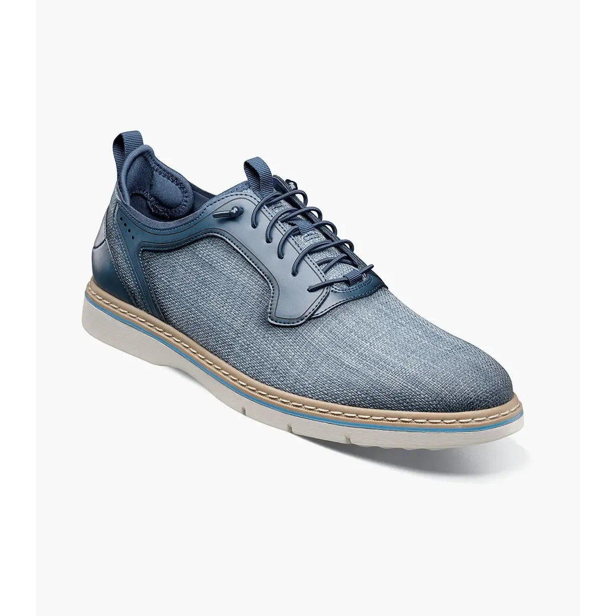 Stacy Adams Sebert Plain Toe Elastic Lace Up Walking Shoes Navy 25771-410
