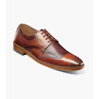 Stacy Adams Gambetta Modified Cap Toe Oxford Leather Shoes Cognac  25780-221