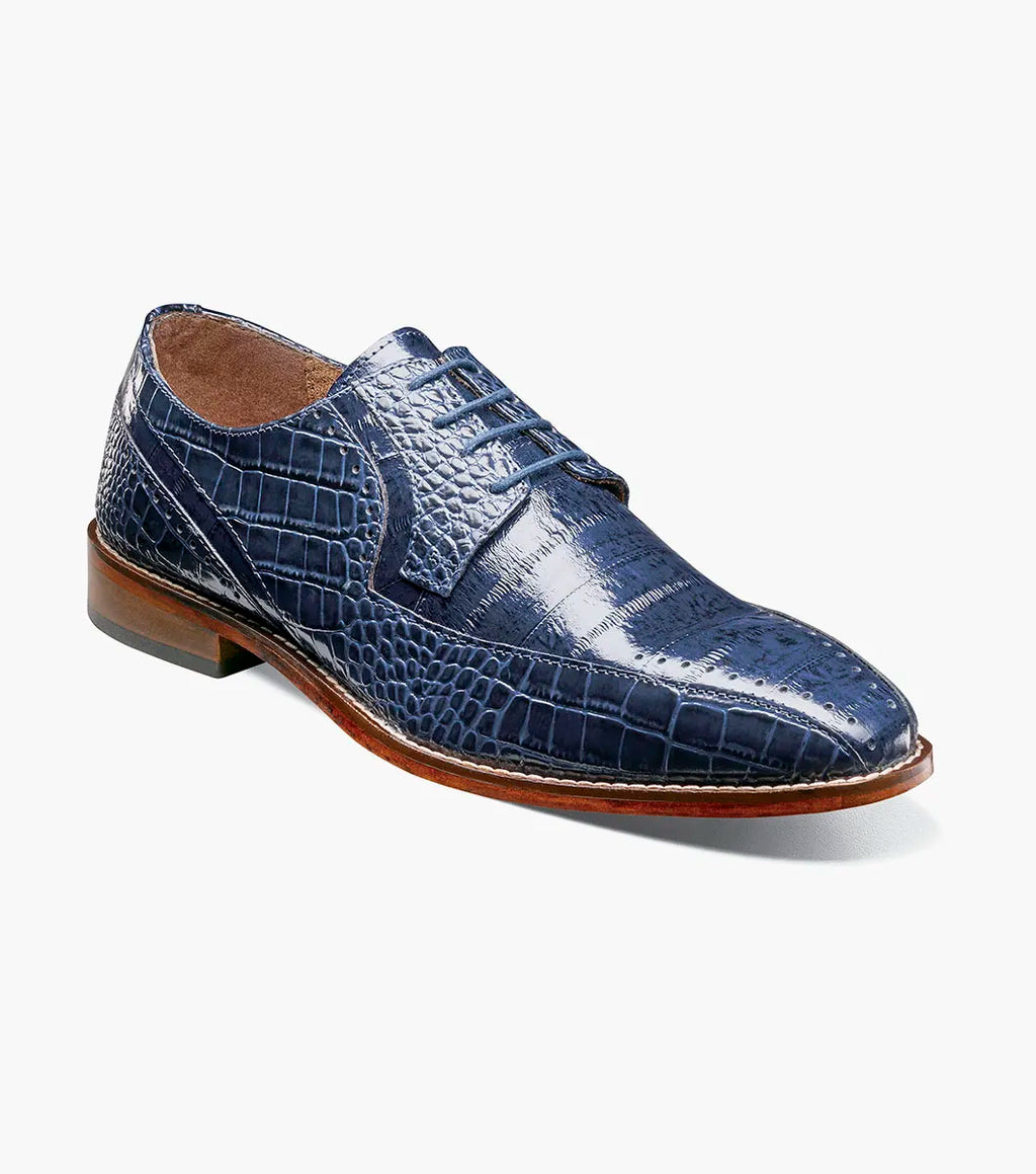 Stacy Adams Talamanco Bike Toe Oxford Animal Print Blue 25788-400