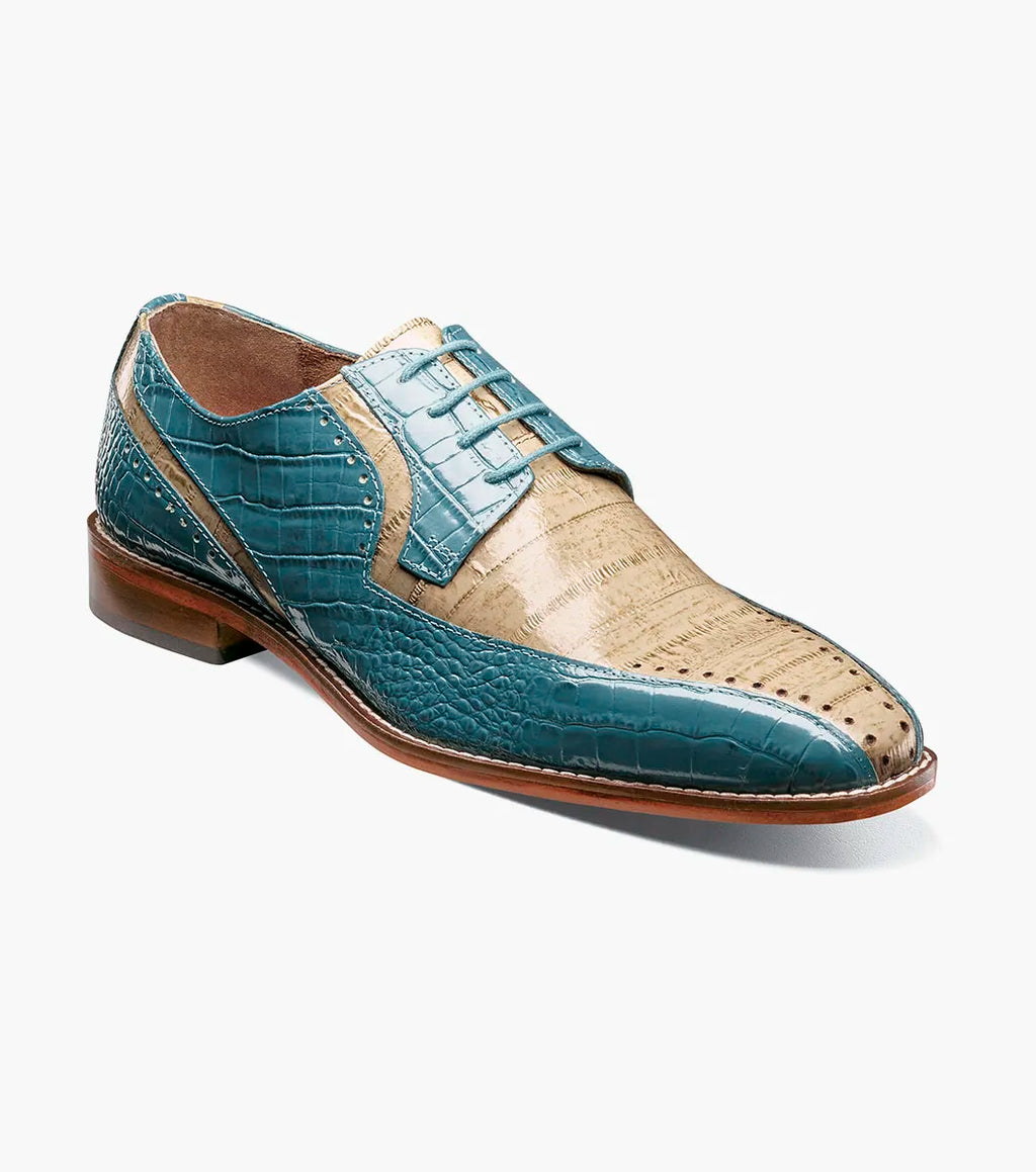 Stacy Adams Talamanco Bike Toe Oxford Animal Print Teal Multi 25788-448