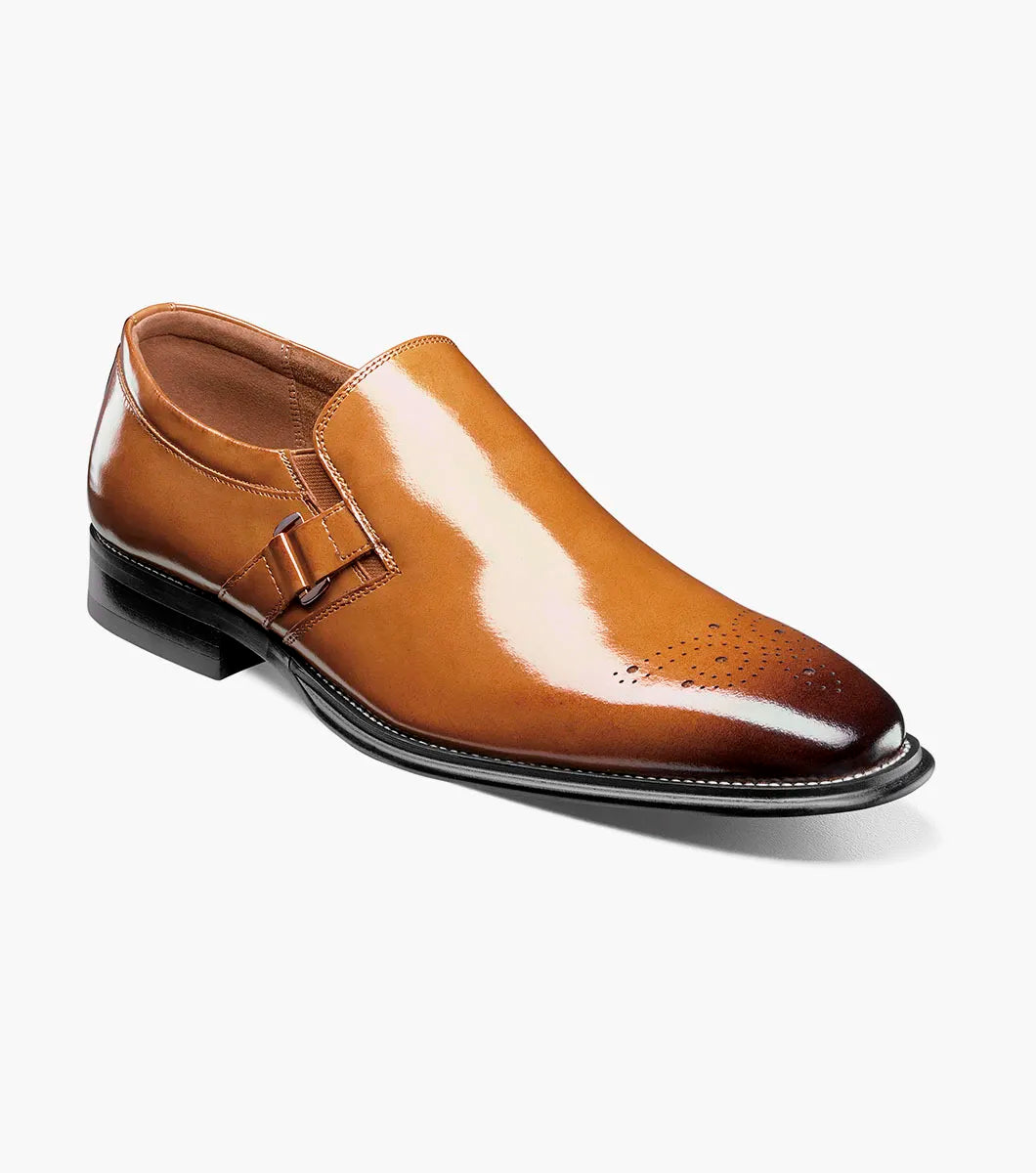 Stacy Adams Alistair Plain Toe Ornament Slip On Tan 25792-240