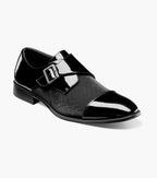 Stacy Adams Sutherland Cap Toe Monk Strap Tuxido Shoes Black 25793-001