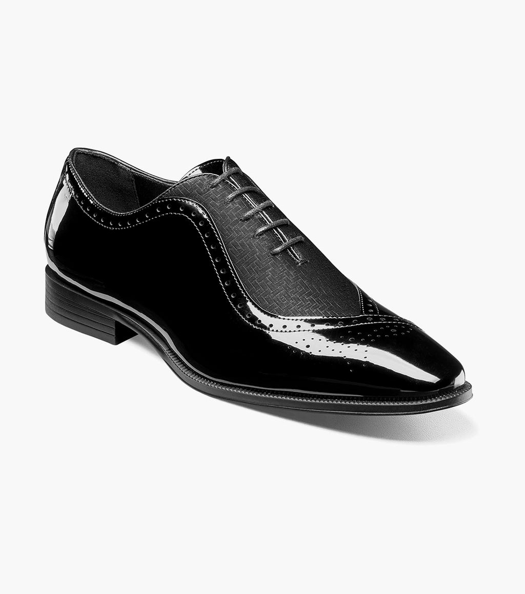 Stacy Adams Stuart Folded Vamp Balmoral Oxford Black 25794-001