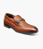 Stacy Adams Lawton Moc Toe Bit Slip-On Dress Shoes Cognac 25796-221