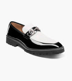Stacy Adams Carabello Moc Toe Bit Slip On Black and White  25804-111