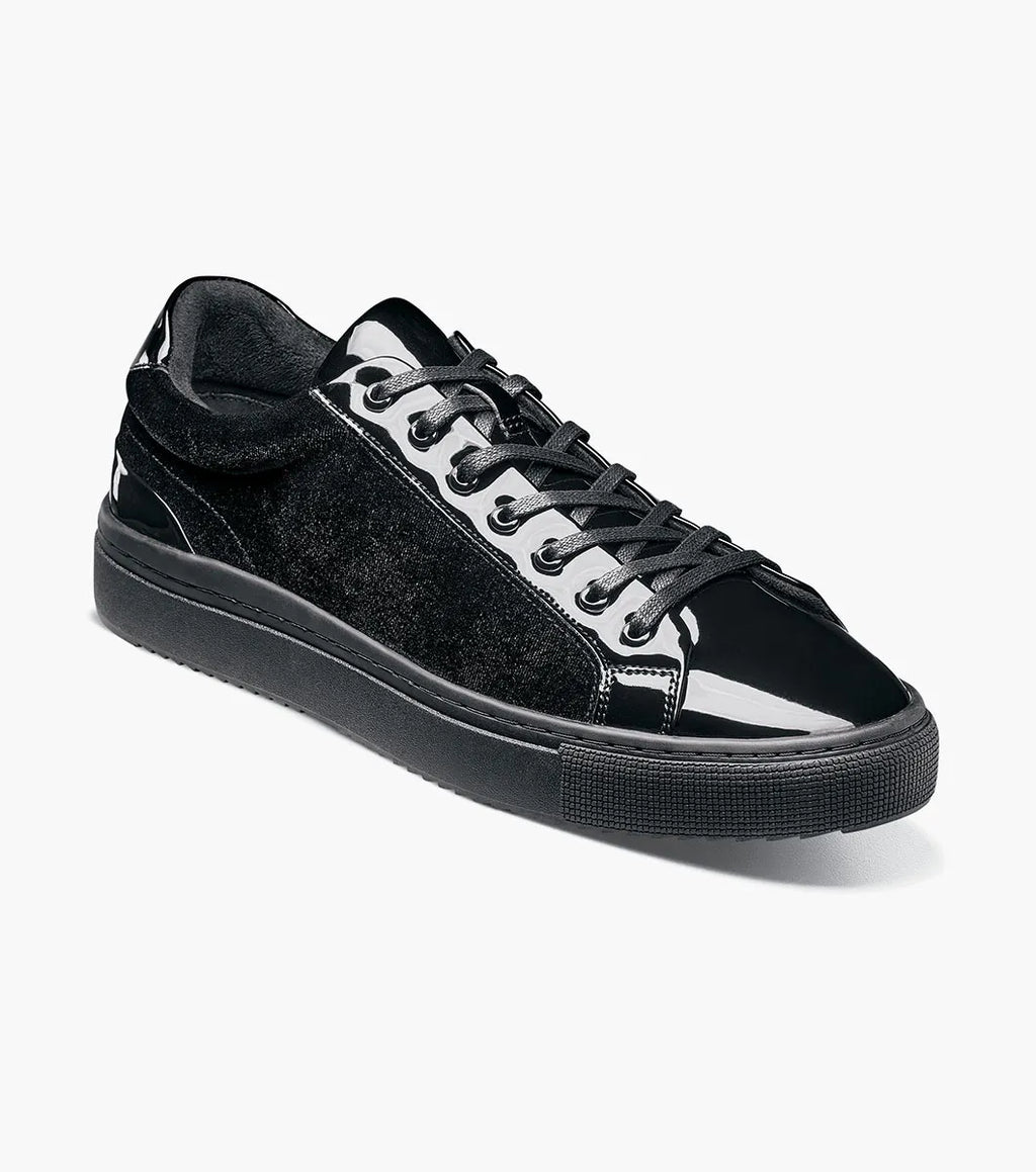 Stacy Adams Dante Lace To Toe Sneaker Patent Leather Black Smooth 25806-005