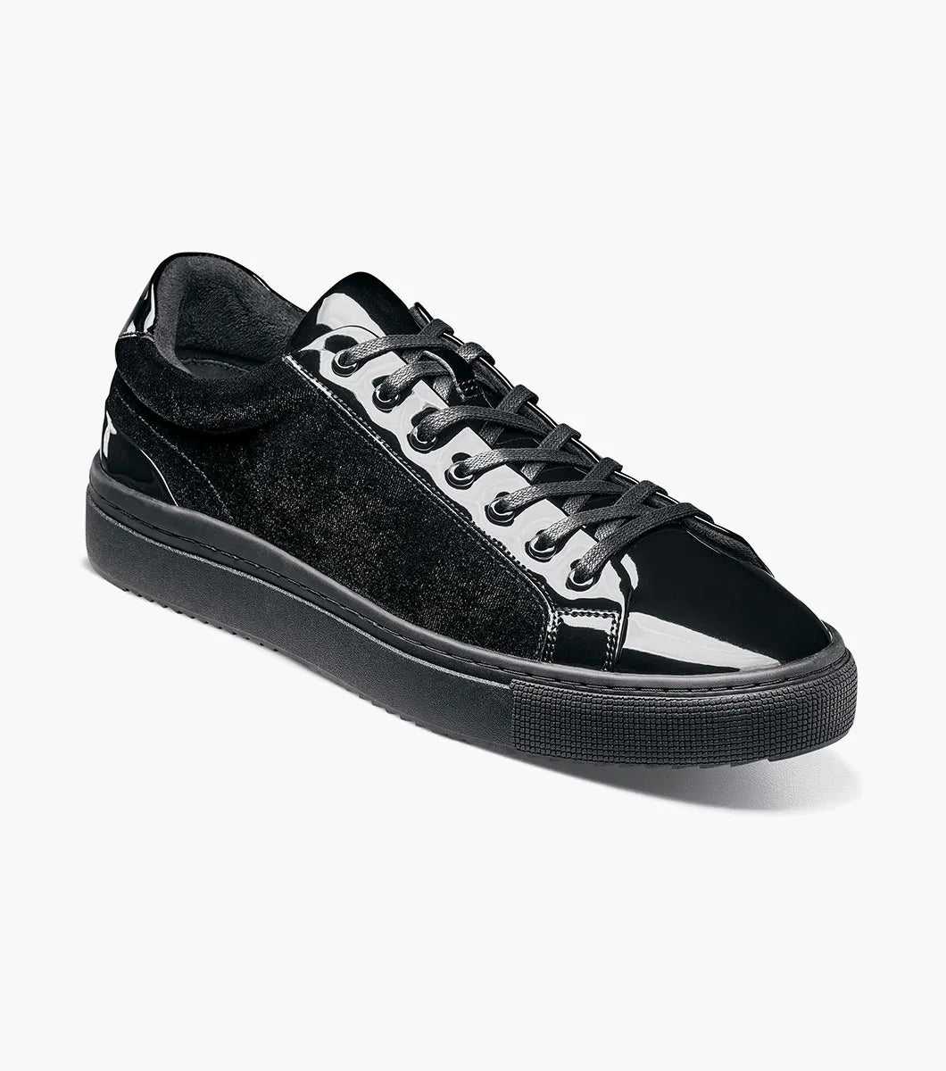 Stacy Adams Dante Lace To Toe Sneaker Patent Leather Black Smooth 25806-005
