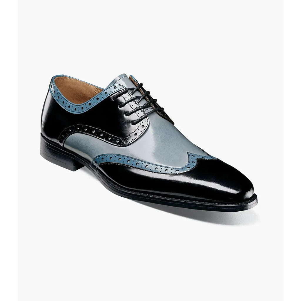 Stacy Adams Tindall Wingtip Oxford Men's Shoes 25832-009 Black Multi