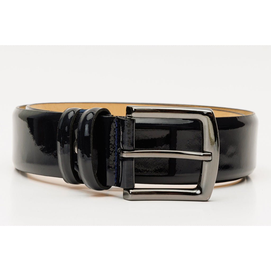The Royal Hand Craft Black Patent Leather Belt