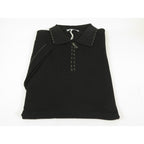 Mens Short Sleeves Fancy Polo Zipper Shirt by Targetti Rome 26605 Black