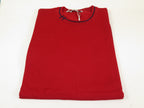 Mens Short Sleeves Fancy Crew Neck T-Shirts by Targetti Rome 26010 Red