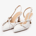 The Atlantic White Leather Slingback Women Sandal