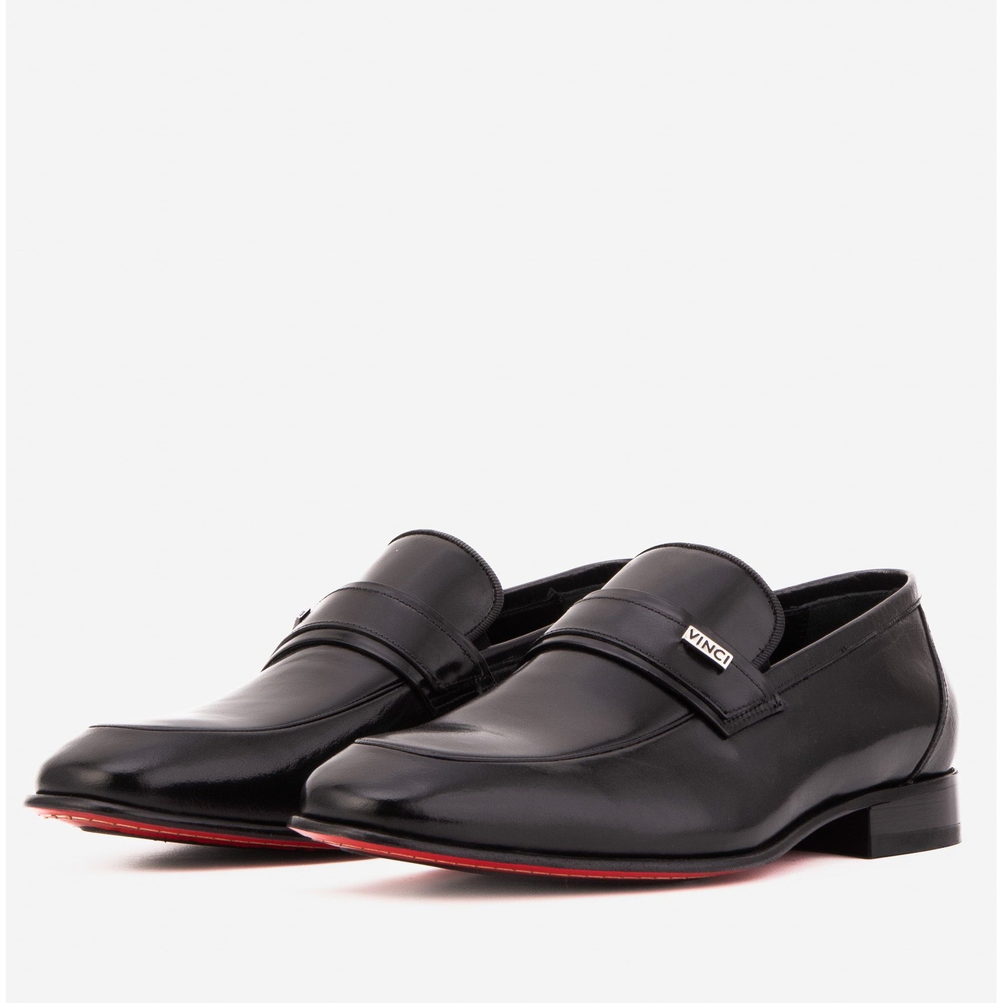 Vinci The Ashford Black Baby Buffalo Leather Loafer Men Shoe