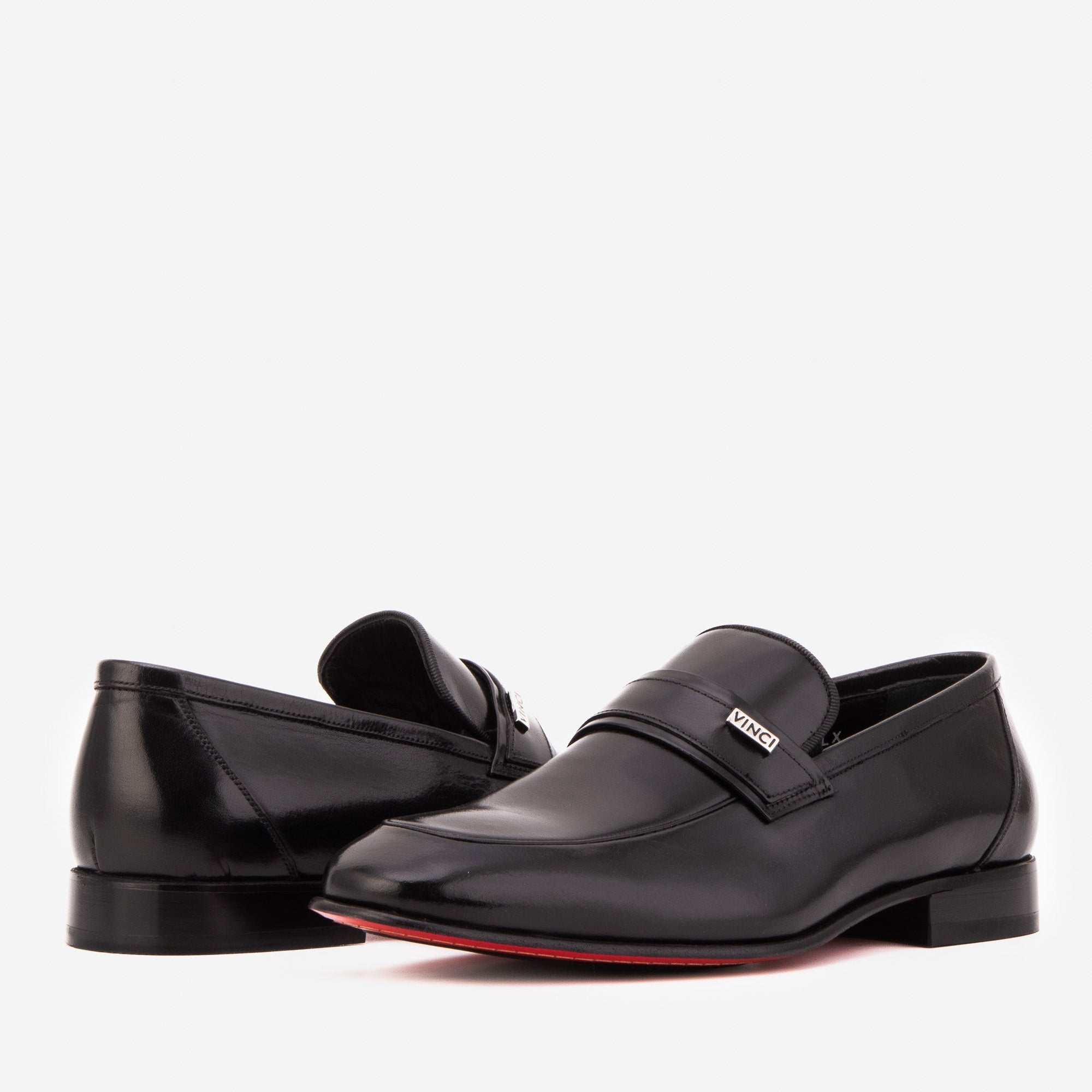 Vinci The Ashford Black Baby Buffalo Leather Loafer Men Shoe